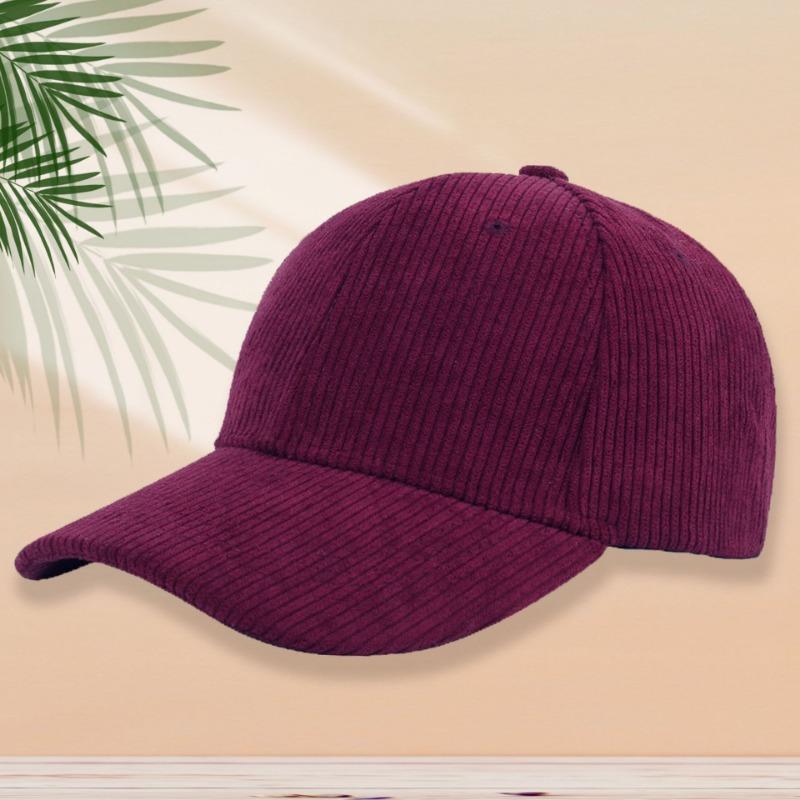 Hat men's autumn and winter corduroy baseball cap women's retro solid color cap casual couple hat
