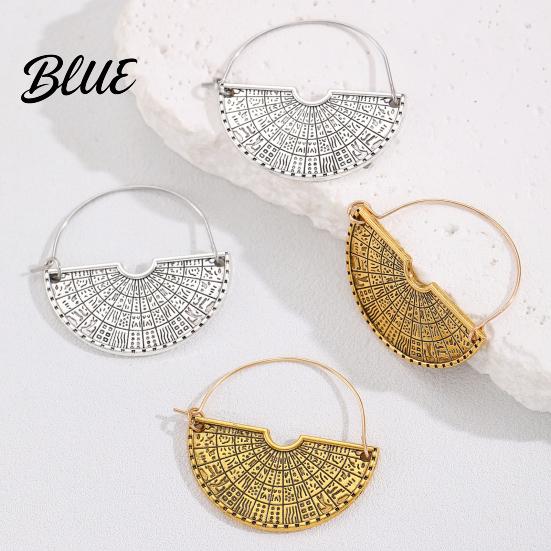 Exaggerated Semicircle Earrings 1 Pair Women Retro Bohemia Style Drop