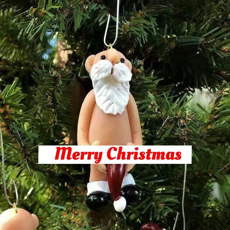 Colorful Santa Naked Acrylic Christmas Ornament For Decorative Holiday Accessories Tree