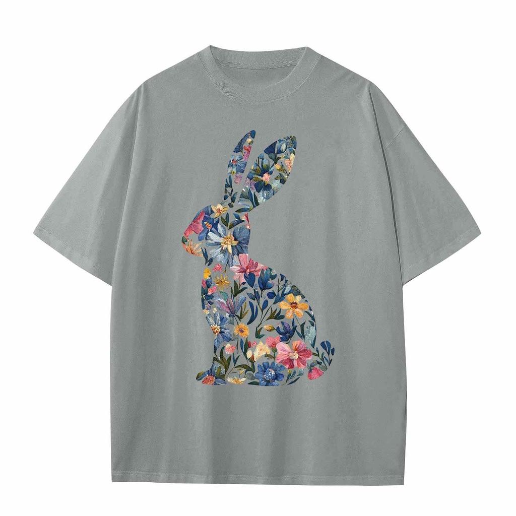 Boys And Girls Casual Loose Easter Print T-Shirt Round Neck Pullover Short Sleeve Top