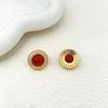 Retro Light Luxury High-End Earrings Simple Geometric Round Light Luxury Stud Earrings Fashion Earrings