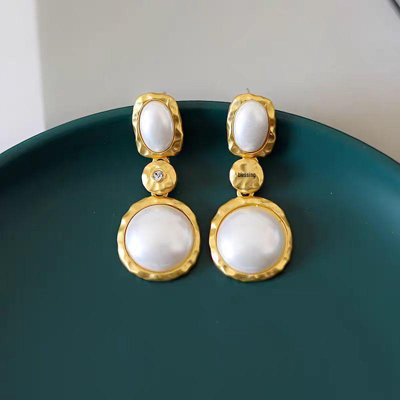 

Вінтажні геометричні сережки-пусети зі стразами - Ретро придворний стиль, Нішевий дизайн, Легка розкіш, Високий клас