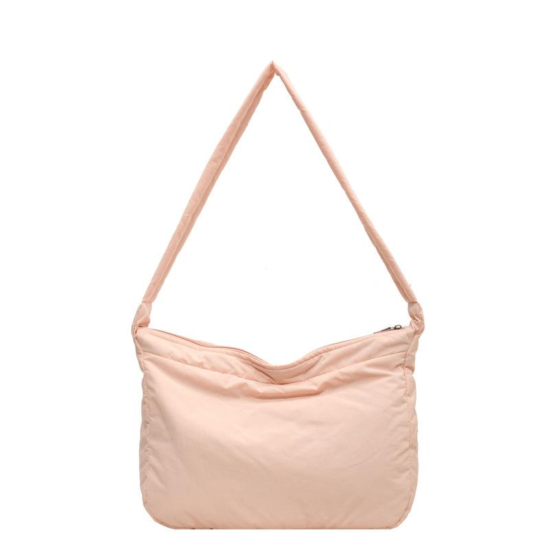 

Нейлоновая сумка Повседневная холщовая сумка Универсальная сумка через плечо Хлопковая сумка большой вместимости для одежды Студенческая сумка-мессенджер для занятий розовый