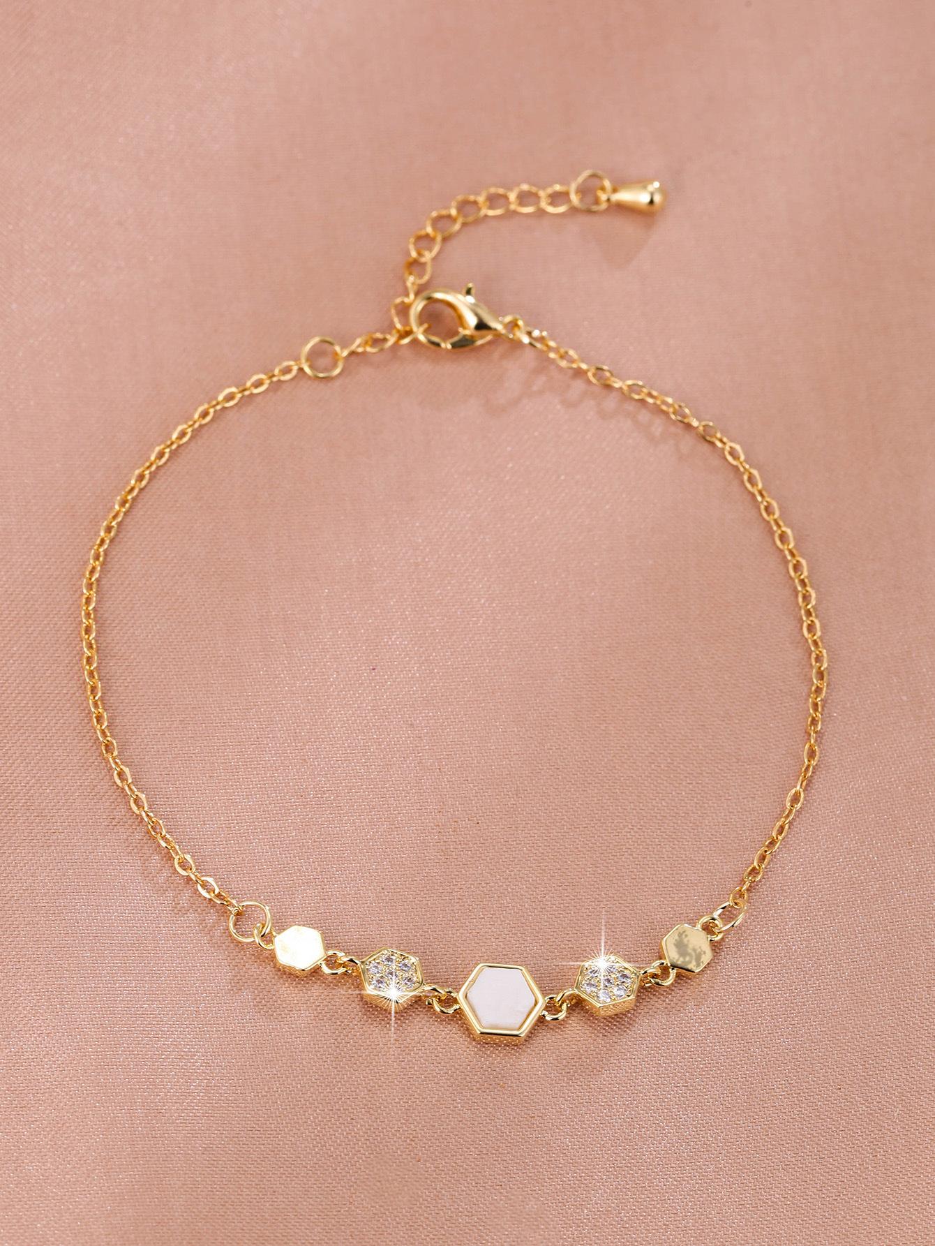 

Модный микро-инкрустированный браслет из циркона, женский браслет с шестью деформациями, индивидуальный модный изысканный браслет с опалом золотой