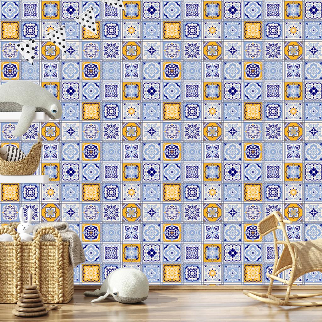 Wallpaper Colorful oriental mosaic pattern for living room and bedroom 50x1000