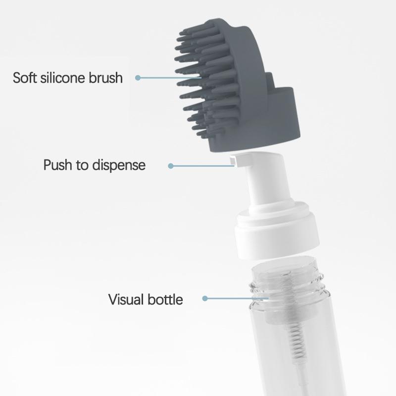Multifunctional Soft Silicone Dog Hair Brush with Visible Bottle Gentle Massage Bath Detachable Cat Comb Dog Grooming Equipment