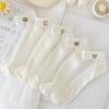 5/10 Pares de Meias Femininas Primavera e Verão Finas Fofas Meias Soquete Meias de Cano Baixo