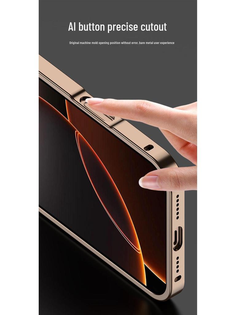 iPhone 16 Pro Max Metallrahmen Hülle mit Linsenschutz