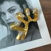 Heavy-Work Luxury Gold-Plated Big Hand Ring Statement Ring Accessory  Women Fashion
