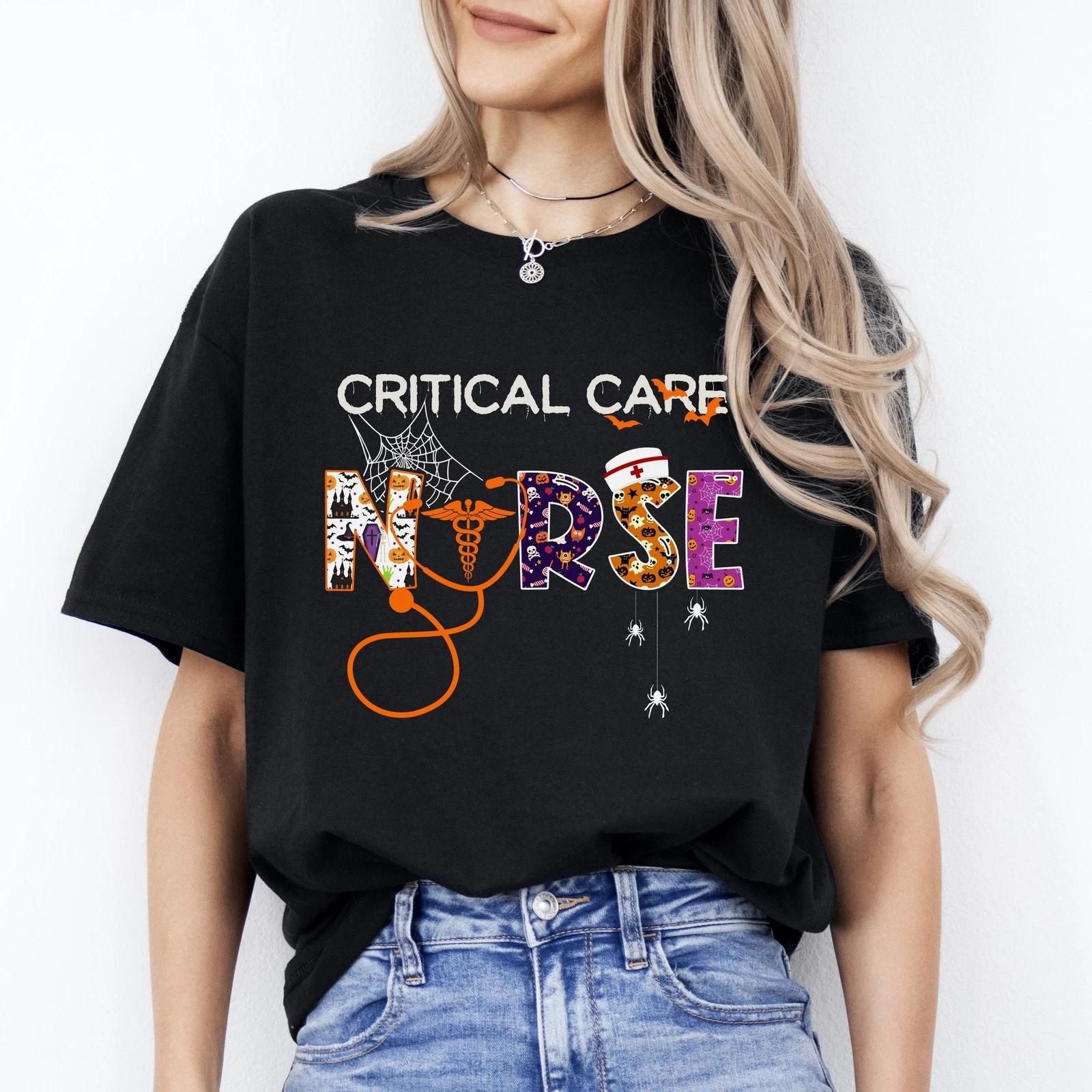Critical care nurse Halloween Unisex T-Shirt Scary Spooky Critical care unit ccu XL