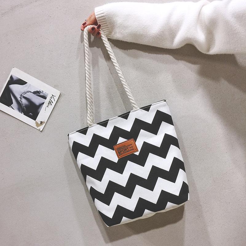 2025 Large Capacity Canvas Student Tote - Fashionable Printed Shoulder Bag for Women