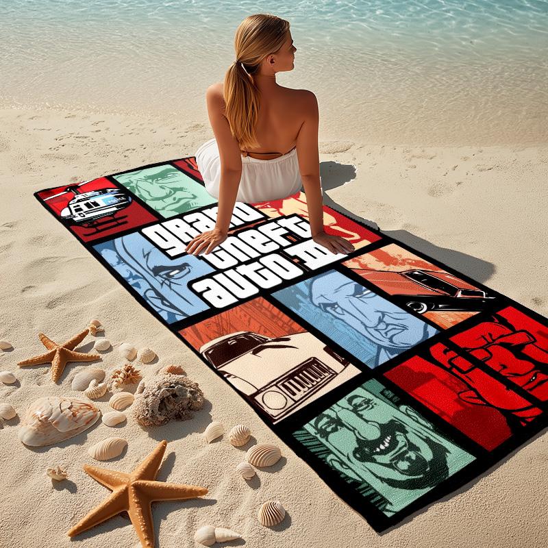 Gta Iii Cover Stylish Digital Printing Beach Towel Quick Drying Absorbent Blanket For Beach Pool Gym Travel Christmas Gift C9211797