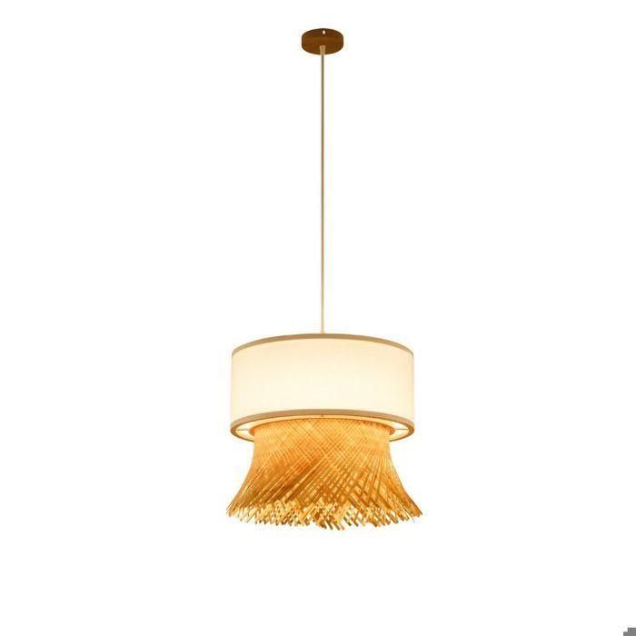 Suspension - DKD Home Decor - Polyester Bambou - 40 X 40 X 39 Cm - E27 - 50 Watts