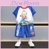 Trendy Boys Summer Outfit Set Cool Cartoon Print Soft Cotton Two Piece Suit For Kids Ages 3 To 8