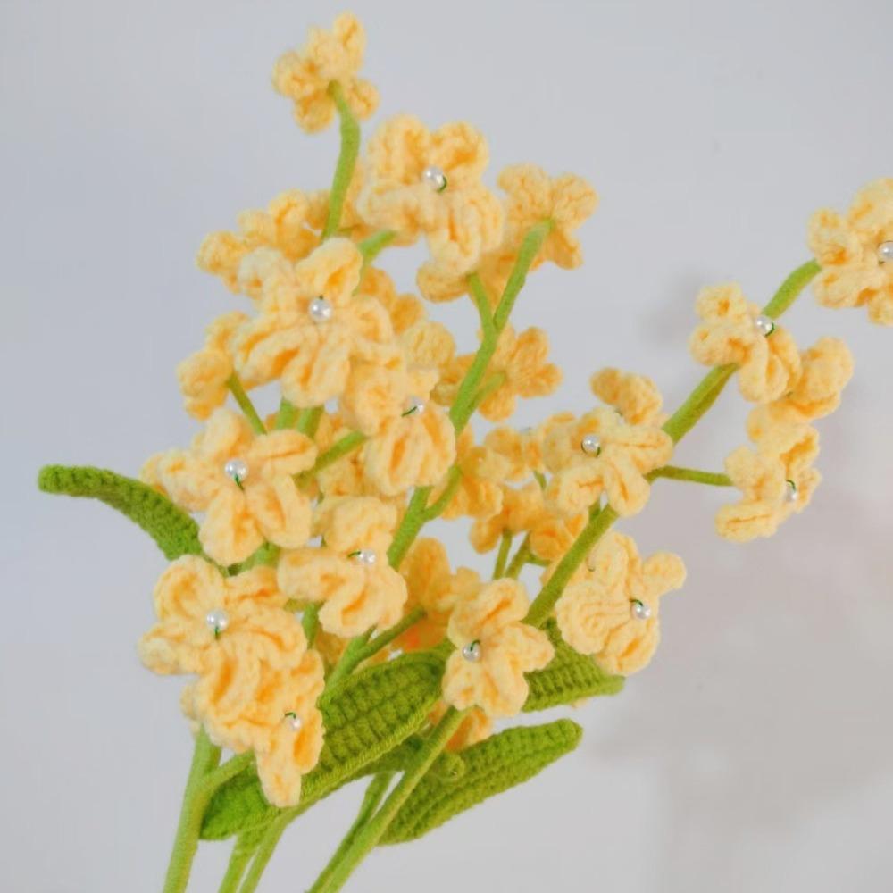 Homemade Crochet Artificial Flowers Cute Woven Plants Branch Wedding Party Decor