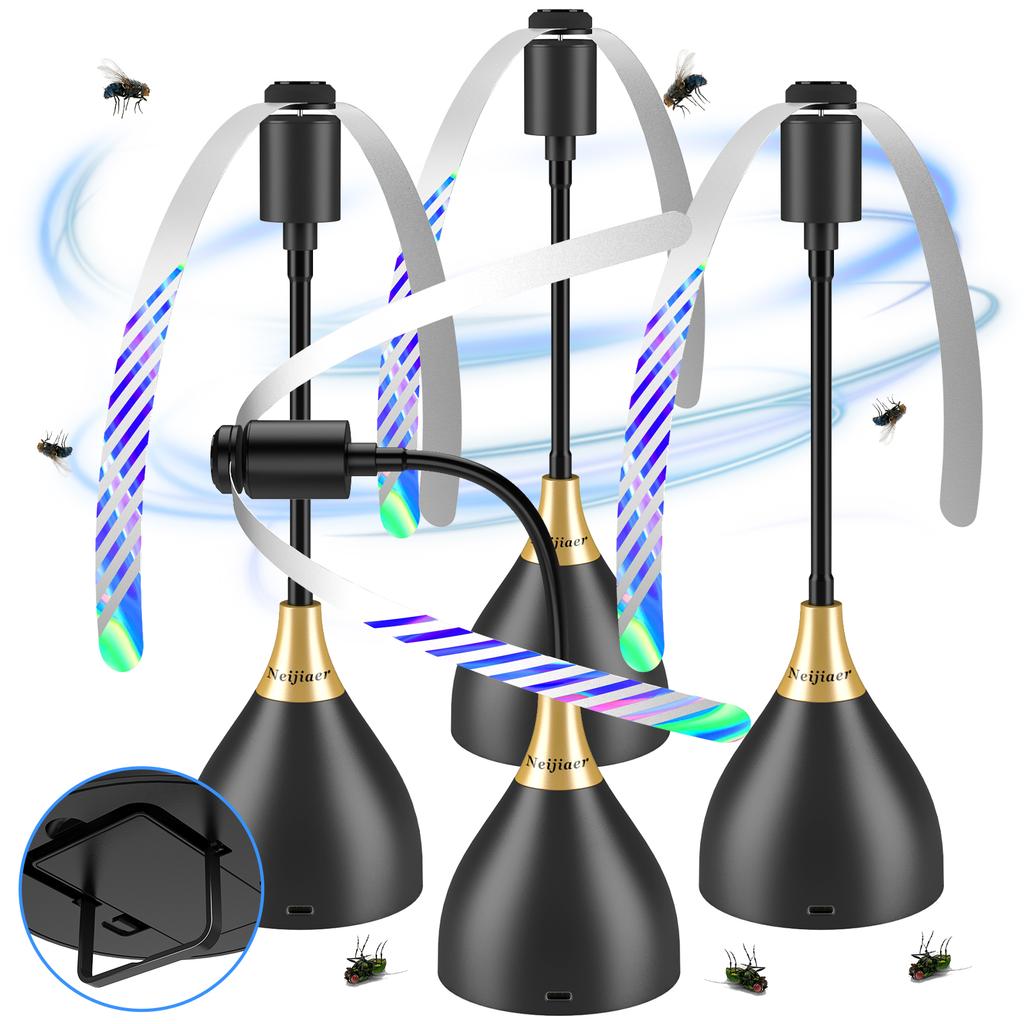 Fly Fans for Tables, Fly Repellent Fan with Soft Blades, USB or Batteries Powered, Soundless and Portable, for Picnic BBQ Party