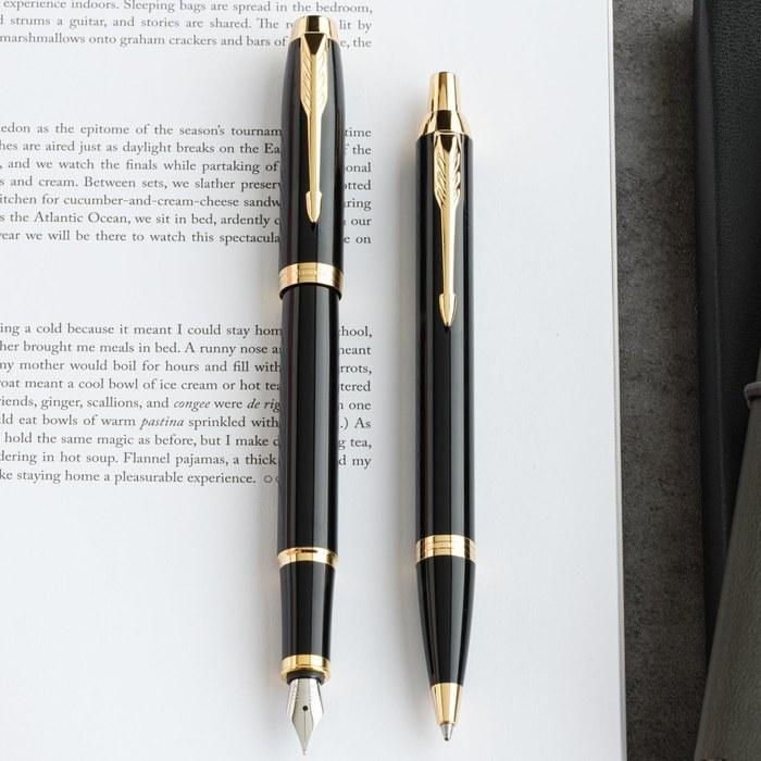 PARKER IM Ballpoint Pen, Black GT, Medium Point, Oil-Based, Gift Box, 1975638