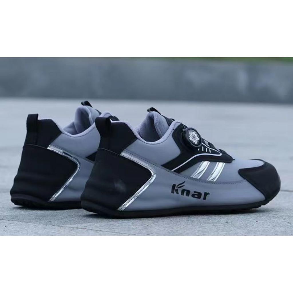 Men's Breathable Laceless Sneakers - Fashionable Black and Blue Sneakers with Rotating Buckles, Lightweight Soft Bottom