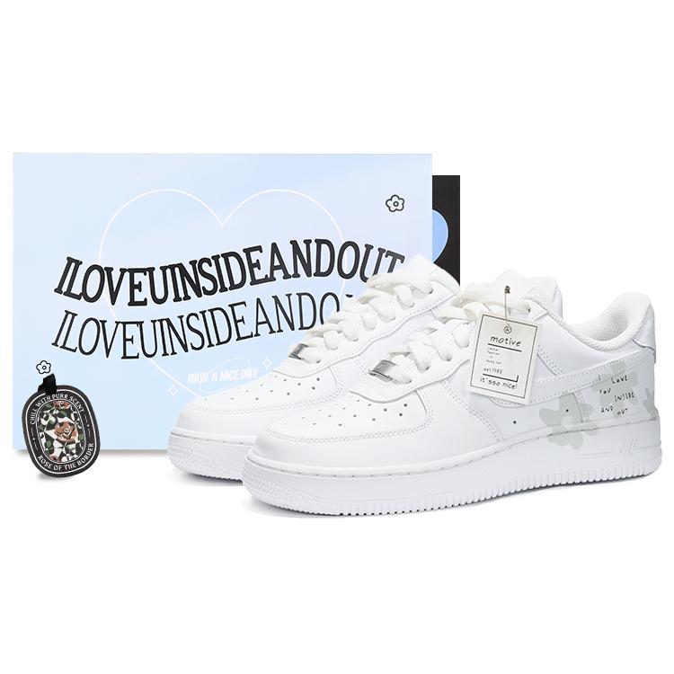 Nike Air Force 1 Leather Slip Resistant, Abrasion Resistant, Lightweight Low Top Skateboard Shoes Women's White DD8959-100(Team62-)