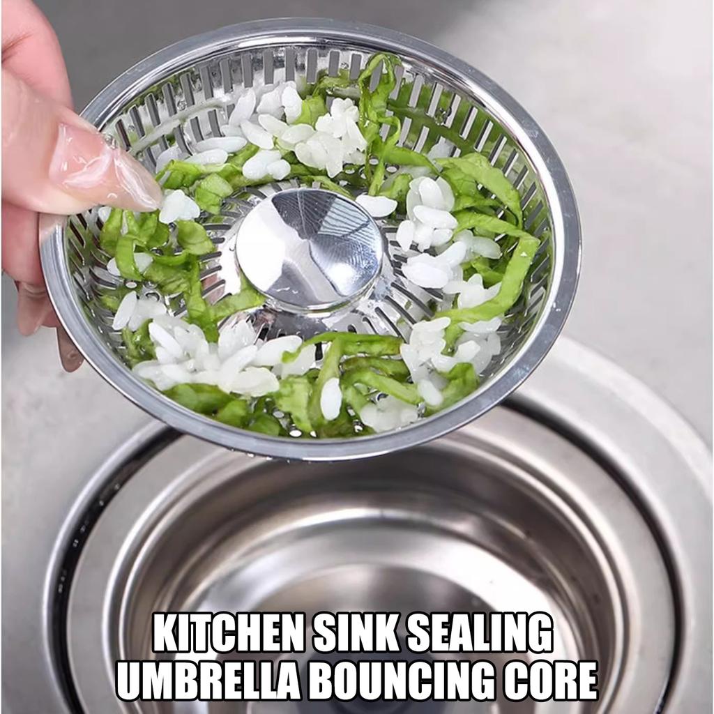 Universals Sink Drain Strainer Baskets Drain Plug Push-type Bounce Cores Drain Filter AntiClogging Sink Stoppers