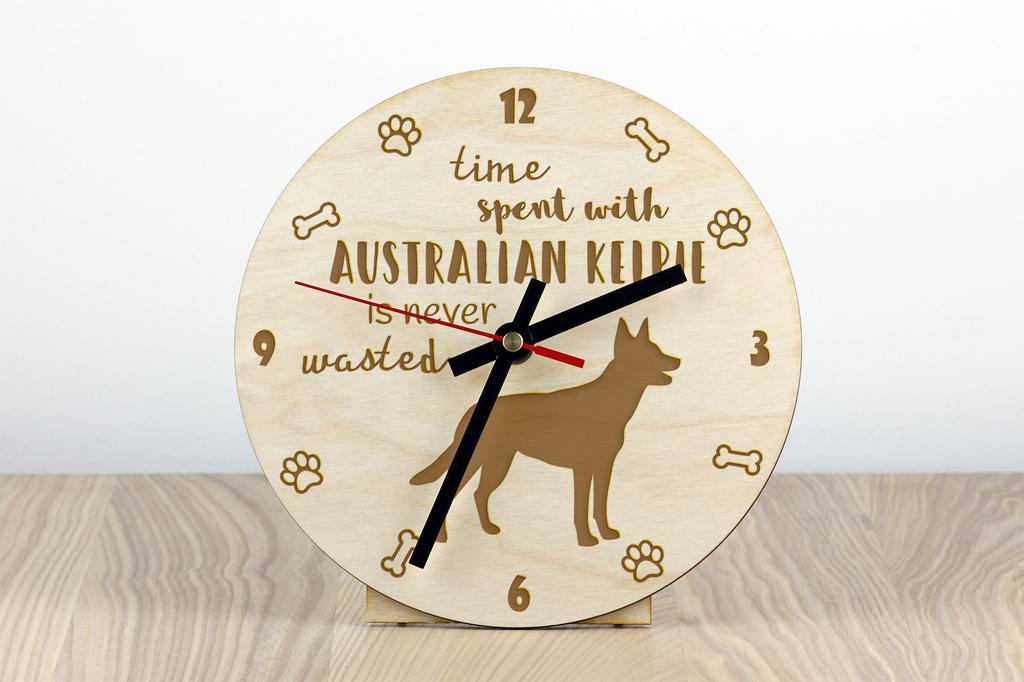 Australian Kelpie, Barb, Farmer Dog - clock with dog, wooden clock with engraving, personalised clock by Art-Dog