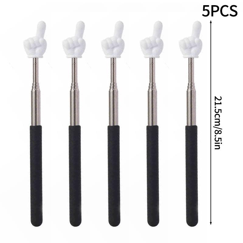 1/5pcs Black Retractable Teacher Pointer Finger Teaching Pointer Telescopic Pointing Stick School Handheld Presenter Tools