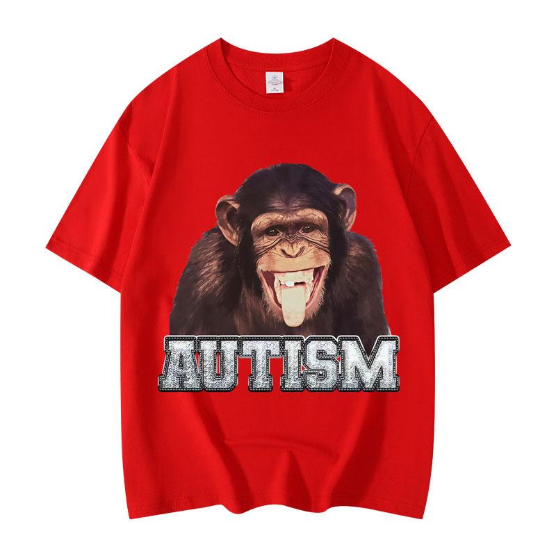 Autismus Opice Vtipné Grafické Tričko Pánské Dámské Oblečení Vysoce Kvalitní Módní Tričko Letní Ležérní Krátký Rukáv Prodyšný Top