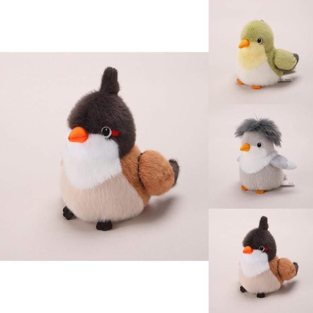 Giocattolo di Peluche Bambola Canarino delle Isole Occhio Bianco Bulbulle Baffi Rossi Per Amante degli Animali Regalo