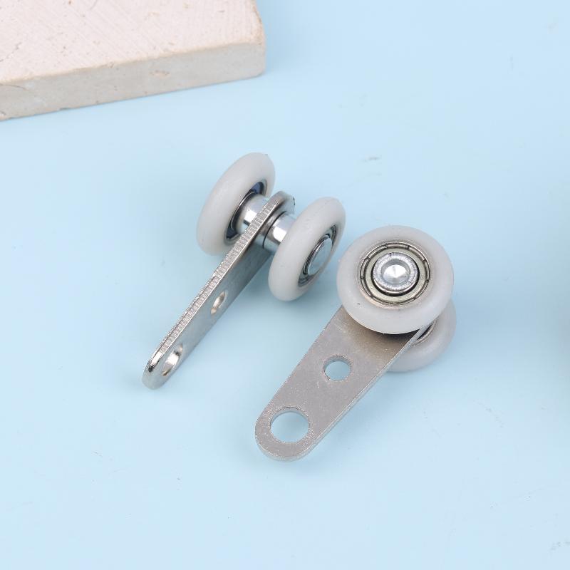 2pcs Curtain Rails Pulleys Sliding Door Pulley Hanging Track Pulley Block For Sliding Door Cabinets Window Hardware