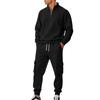 Men's Lined Zip Up Long Sleeve Sweatsuit Set with Stand Collar for Fall Winter