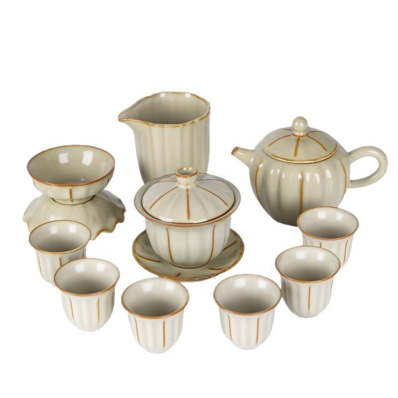 Ru Kiln Tea Set Business Gifts Household Activities Festival Souvenirs Ceramic Kung Fu Tea Set Gift Box