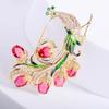 Colorful Crystal Feathered Peacock Brooches for Women Enamel Oil Rhinestones Brooch Pins Animal Elegant Jewelry Gifts