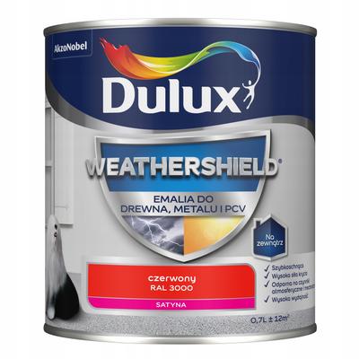 Dulux Weathershield Akrylowa Emalia Do Metalu I Drewna Czerwona 0.7L