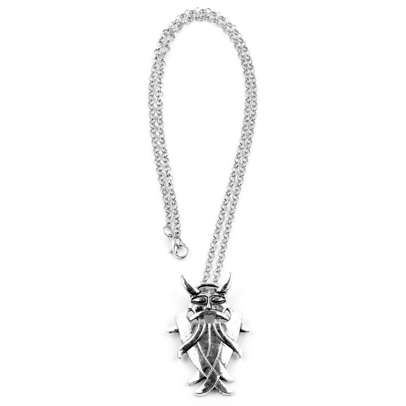 Valknut Viking Odin/'s Mask pour Ruse runique Nordic Argent Collier Pendentif