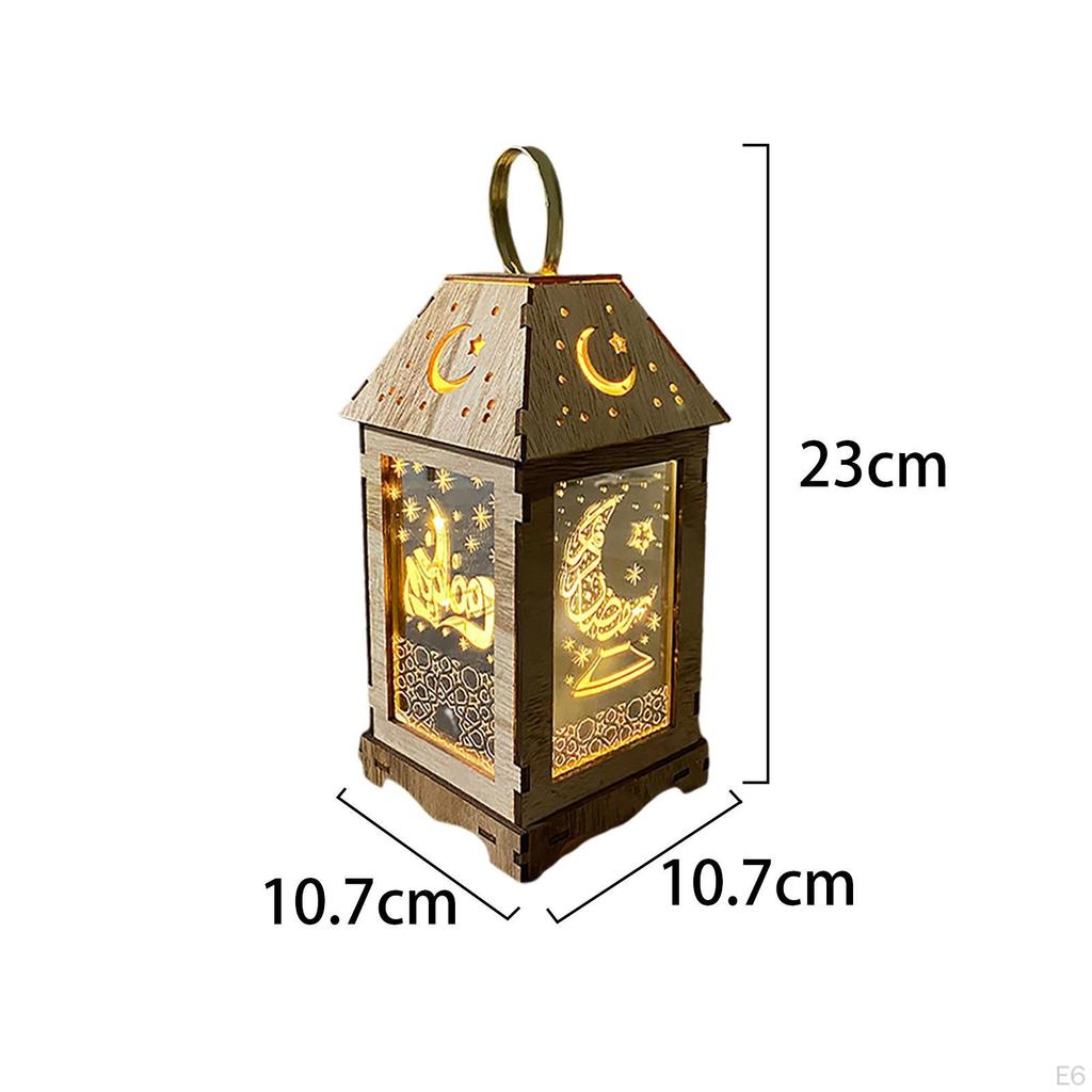 Eid Ramadan , Wood ,Battery Operated ,Decorative Table Lamp for garden and home indoor