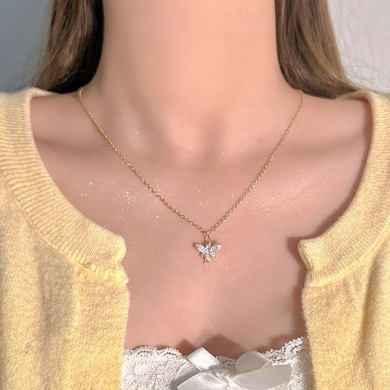 Simple Temperament Golden Beanie Necklace Female