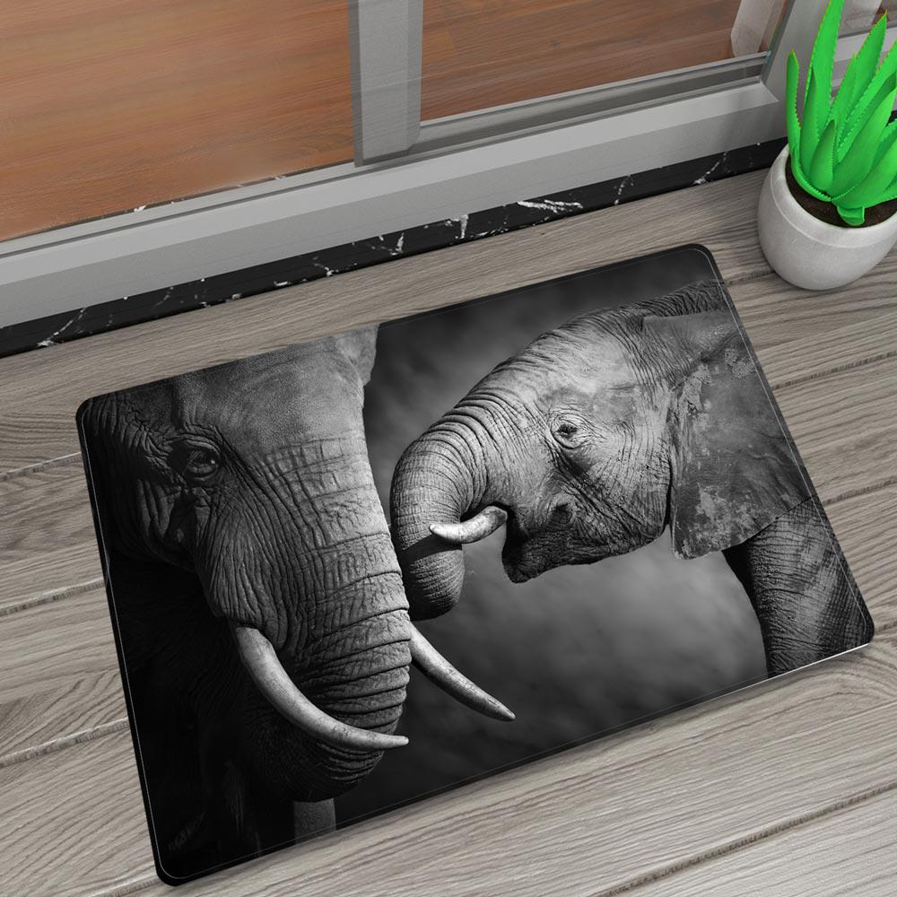 Africa Wild Elephant Mum Child Bath Rug Non-slip Bathroom Carpet Shower Mat