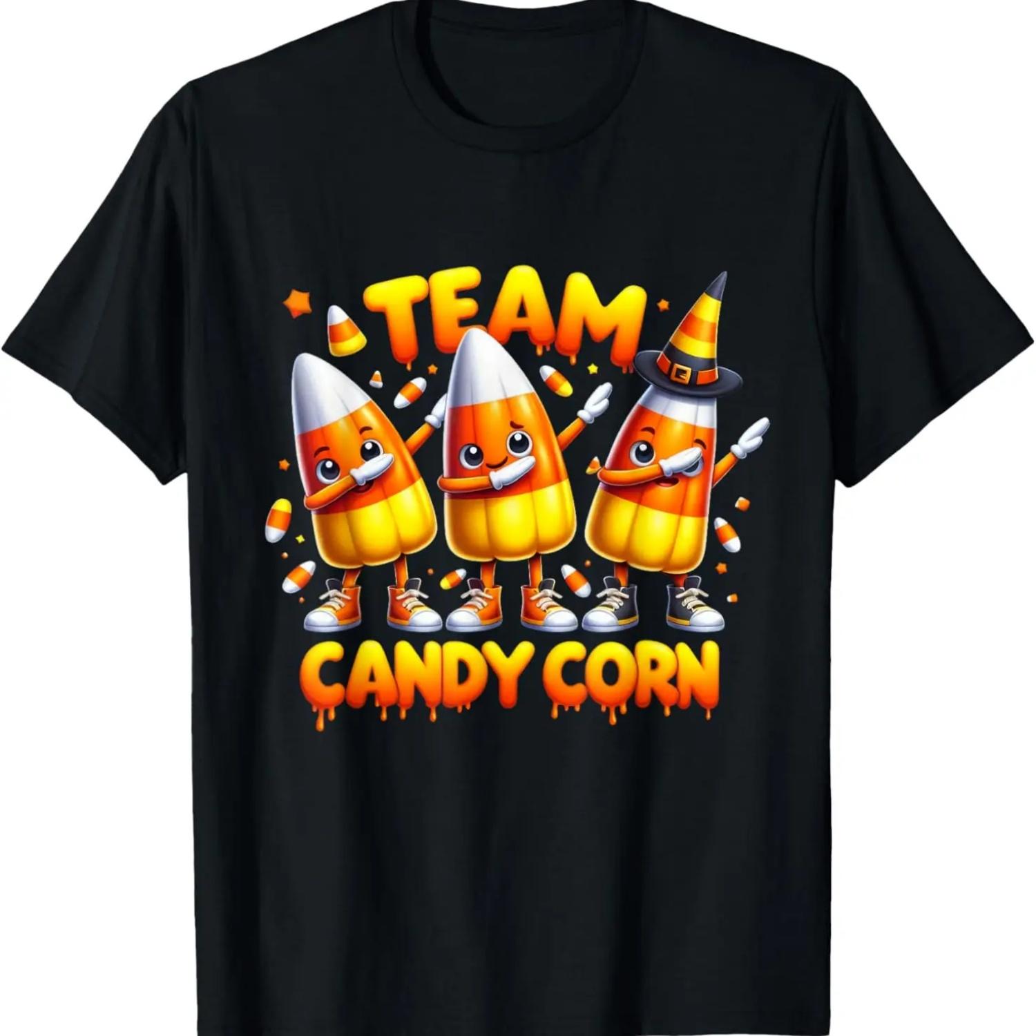 

Candy Lovers Team Candy Corn Halloween Candy Corn Crew T-Shirt,Comfortable pure cotton XXXXXL чорний
