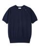 NOISE Shoulder Open Henley Short Sleeve Knit - Navy