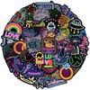 50PCS Waterproof Neon Graffiti Stickers Set for Guitar Skateboard Car Phone Toy Creative Cartoon Decoration Notebook
