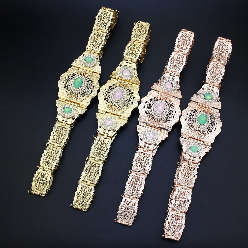 New Pink Crystal Belt Bride Wedding Jewelry Women Dress Belt Waist Chain Clothing Accessories