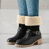Damen Pelz integrierte dicke Sohle erhöhend Pelz Mund Winter leicht warm Schneestiefel rutschfest verschleiß casual Sport Baumwollstiefel