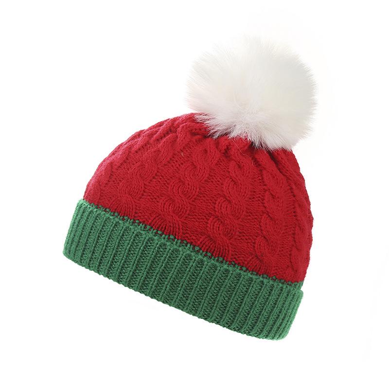 Bonnet d'hiver tricoté à pompon pour enfants européens et américains