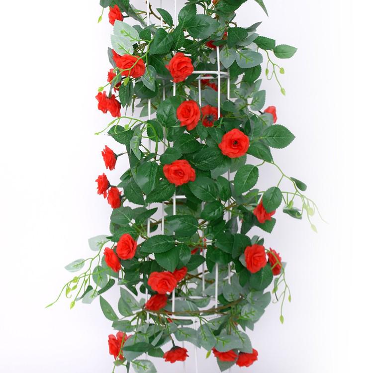 Artificial Silk Rose Vine for Ceiling or Pipe Decoration