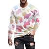 Spring and Autumn Round Neck Spotted Cow Pattern 3D Printed Top Fashionable Casual Long Sleeved Men's T-shirts