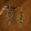 Bohemian Drop Dangle Heart Earrings For Women Vintage Rhinestone Acrylic Gold Color Ethnic Boho Jewelry Earings Pendientes Mujer