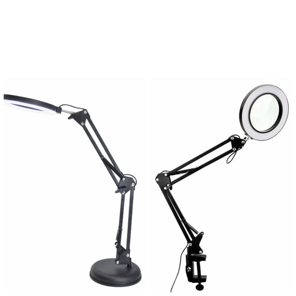 Practical Metal Desktop LED Lamp Long Arm Folding Reading Lamp Flexible 10 Dimming Modes Eye Protection Lamp Nail Manicure Table