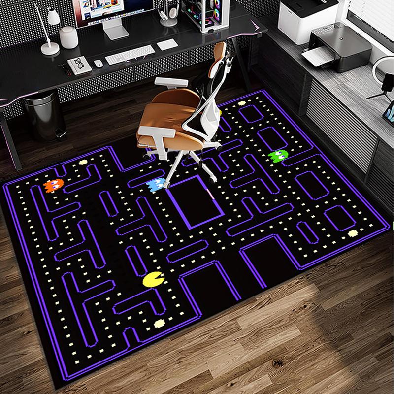 Pac game Adventure Office Rug Chair Mat, Game Carpet, Suitable for Front Door, Bedroom, Living Room, Desk, Holiday Gift