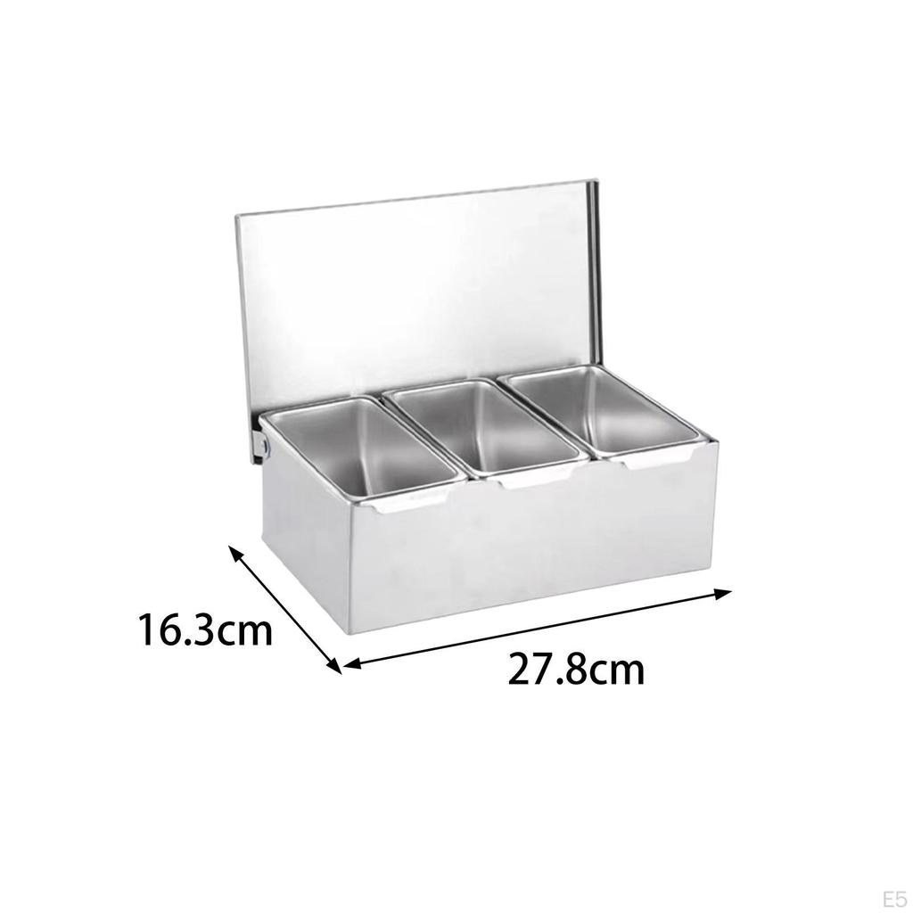 Krydderkrukke Krydder Krydder Oppbevaringsboks, Rustfritt stål for Restaurant Bar