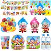 Circus Theme Clown Birthday Party Decoration Tableware Cup Plate Balloon Backdrop Baby Shower Kids Birthday Party Supplies Toy
